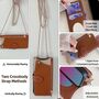 F�r Samsung Galaxy A56 Design Crossbody Kette Kunstleder Tasche Braun