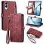 F�r Samsung Galaxy S25 Edge 5G Kunstleder Zipper Wallet Tasche Rot