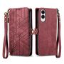 F�r Samsung Galaxy S25 Edge 5G Kunstleder Zipper Wallet Tasche Rot