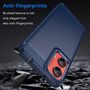 F�r Motorola Moto G35 Carbon Brushed Design Textur TPU H�lle Case Blau