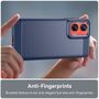 F�r Motorola Moto G35 Carbon Brushed Design Textur TPU H�lle Case Blau