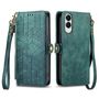 F�r Samsung Galaxy S25 Edge 5G Kunstleder Zipper Wallet Tasche Gr�n