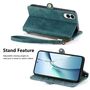F�r Samsung Galaxy S25 Edge 5G Kunstleder Zipper Wallet Tasche Gr�n