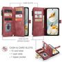 F�r Google Pixel 9a Kunstleder Multifunktion C30 Wallet Tasche Rot