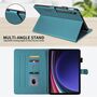 F�r Samsung Galaxy Tab S10 FE Plus Design Kunstleder H�lle Gr�n