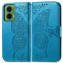 F�r Motorola Moto G35 Kunstleder Schmetterling Book Tasche H�lle Blau