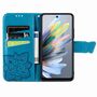 F�r Motorola Moto G35 Kunstleder Schmetterling Book Tasche H�lle Blau