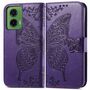 F�r Motorola Moto G35 Kunstleder Schmetterling Book Tasche H�lle Lila