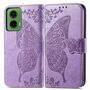 F�r Motorola Moto G35 Kunstleder Schmetterling Tasche H�lle Hell Lila