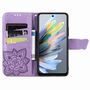 F�r Motorola Moto G35 Kunstleder Schmetterling Tasche H�lle Hell Lila