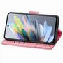 F�r Motorola Moto G35 Kunstleder Schmetterling Handy Tasche H�lle Pink
