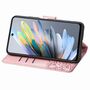 F�r Motorola Moto G35 Kunstleder Schmetterling Handy Tasche H�lle Rosa