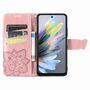 F�r Motorola Moto G35 Kunstleder Schmetterling Handy Tasche H�lle Rosa