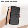 F�r Motorola Moto G35 Carbon Fiber Kunstleder Tasche H�lle Schwarz