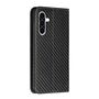 F�r Samsung Galaxy A56 / A36 Carbon Design Kunstleder H�lle Schwarz