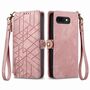 Fr Google Pixel 9a Kunstleder Design Zipper Book Wallet Tasche Rosa