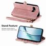 Fr Google Pixel 9a Kunstleder Design Zipper Book Wallet Tasche Rosa