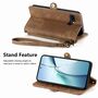 F�r Google Pixel 9a Kunstleder Design Zipper Book Wallet Tasche Braun