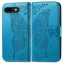 F�r Google Pixel 9a Kunstleder Schmetterling Handy Tasche H�lle Blau