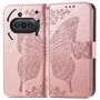 F�r Nothing Phone 3a Kunstleder Schmetterling Handy Tasche H�lle Rosa