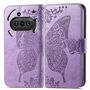 F�r Nothing Phone 3a Kunstleder Schmetterling Tasche H�lle Hell-Lila