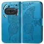 F�r Nothing Phone 3a Kunstleder Schmetterling Handy Tasche H�lle Blau