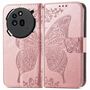 F�r Nothing Phone 3a Pro Kunstleder Schmetterling Tasche H�lle Rosa