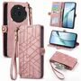 F�r Nothing Phone 3a Pro Kunstleder Design Zipper H�lle Tasche Rosa