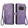 F�r Nothing Phone 3a Kunstleder Design Zipper Book H�lle Tasche Lila