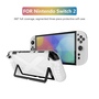 F�r Nintendo Switch 2 Abnehmbare X-Design H�lle mit Halterung Wei�