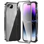 F�r Apple iPhone 16e Beidseitiger Magnet Glas Bumper H�lle Schwarz