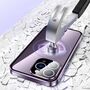 Handyh�lle f�r Apple iPhone 17e / 16e Metall Magnet Glas Bumper Lila