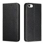 F�r Apple iPhone 16e Carbon Design Magnetisch Kunstleder H�lle Schwarz
