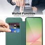 F�r Samsung Galaxy A56 5G Magsafe RFID Kunstleder Schutz H�lle Gr�n