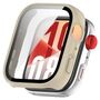F�r Huawei Watch Fit 4 Kunststoff Watch PC H�lle + 9H Hart Glas Beige