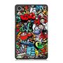 F�r Lenovo Tab One / Tab K9 3folt Wake Smart Cover H�lle Graffiti