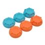 F�r Nintendo Switch 2 Silikon 6 in 1 Joystick Kappen Set Orange / Blau