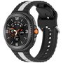 F�r Samsung Galaxy Watch 8 / 8 Two Color Silikon Band Schwarz / Grau