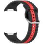 F�r Samsung Galaxy Watch 8 / 8 Two Color Silikon Band Schwarz / Rot