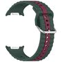F�r Samsung Galaxy Watch 8 / 8 Two Color Silikon Band Dunkelgr�n / Rot