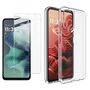 F�r Motorola Moto G35 5G Silikon TPU H�lle Transparent + H9 Hart Glas