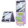 F�r Samsung Galaxy Z Flip7 GKK Displayschutz mit Trage Band H�lle Lila