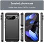 F�r Google Pixel 10 / 10 Pro Carbon Brushed Design TPU H�lle Schwarz