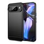F�r Google Pixel 10 Pro XL Carbon Brushed Design TPU H�lle Schwarz