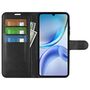 F�r ZTE Blade A36 Kunstleder Book Wallet H�lle Schwarz + 9H Hart Glas