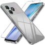 F�r ZTE Blade A36 Silikon TPU Silikon H�lle Transparent + 9H Hart Glas