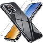 F�r ZTE Blade A56 Silikon TPU Silikon H�lle Transparent + 9H Hart Glas