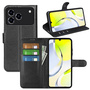 F�r ZTE Blade A76 4G Kunstleder Book Wallet Handy Tasche H�lle Schwarz