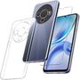 F�r ZTE Blade A76 5G Silikon TPU Silikon H�lle Transparent + 9H Glas