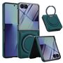 F�r Samsung Galaxy Z Flip7 MagSafe Ring integriertes Glas H�lle Gr�n
